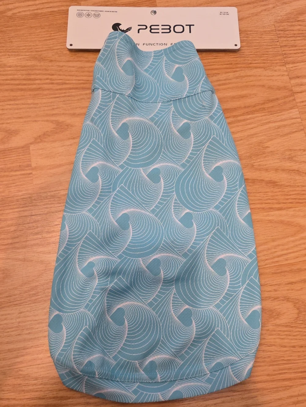 Teal Wave-Print Dog Cover